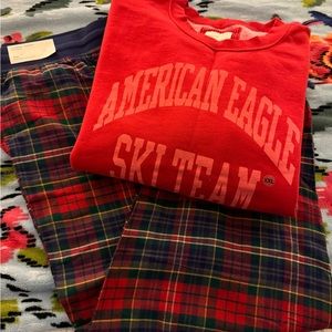 American Eagle Plaid pajama set.